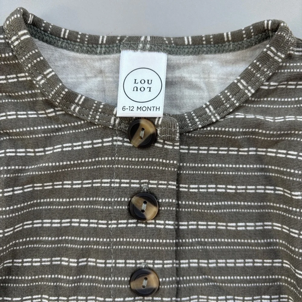 Lou Lou & Company Easton Top & Bottom Set Size 6-12M Easton Printed Gray Striped
